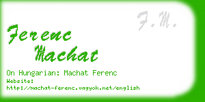 ferenc machat business card